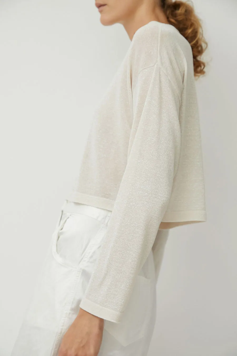 CORDERA Viscose Shimmery Cardigan in White sold by No. 6 product image thumbnail 4