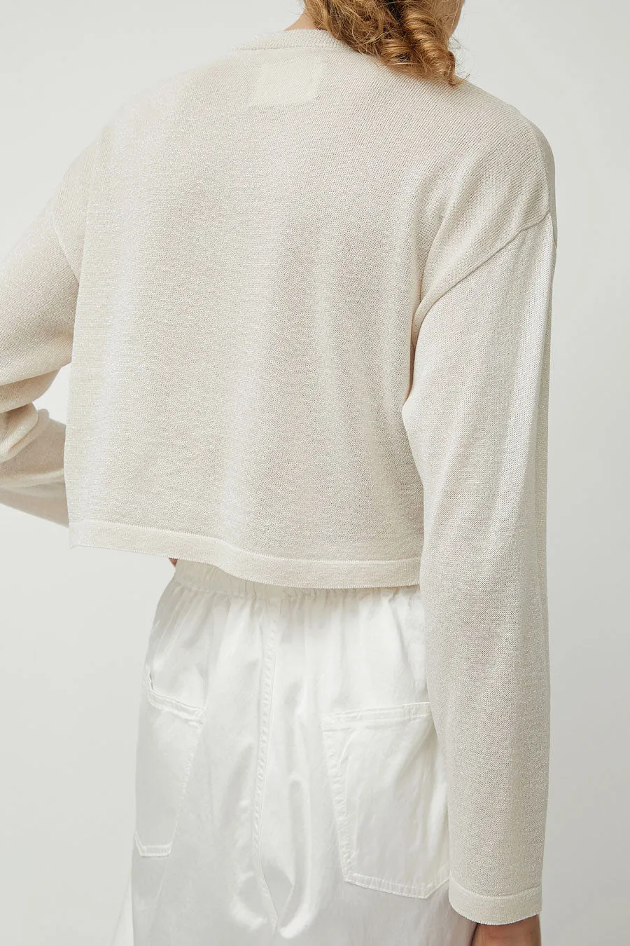 CORDERA Viscose Shimmery Cardigan in White sold by No. 6 product image thumbnail 5