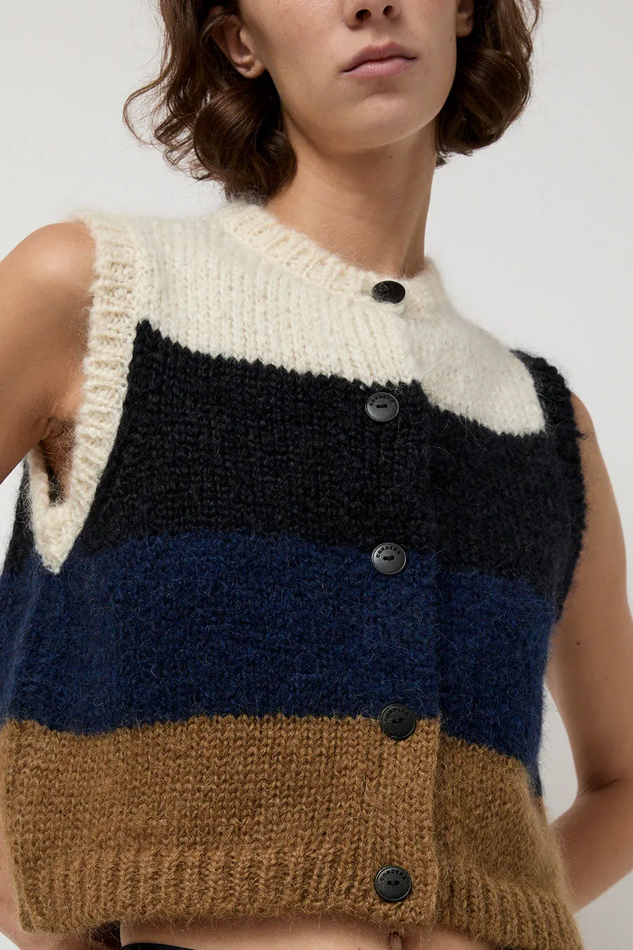 CORDERA Alpaca Mohair Waistcoat in Stripe sold by No. 6 product image thumbnail 4