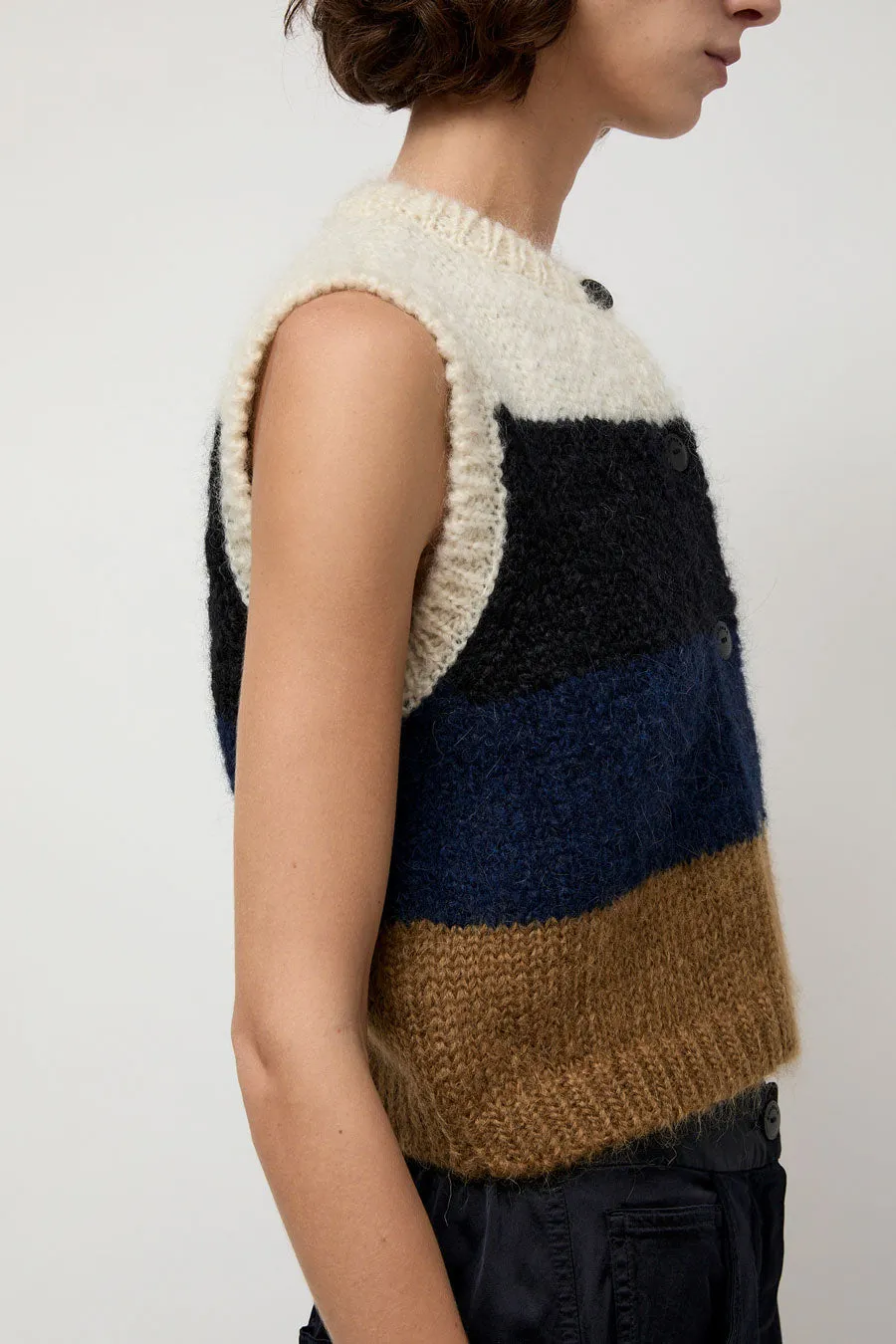 CORDERA Alpaca Mohair Waistcoat in Stripe sold by No. 6 product image thumbnail 2