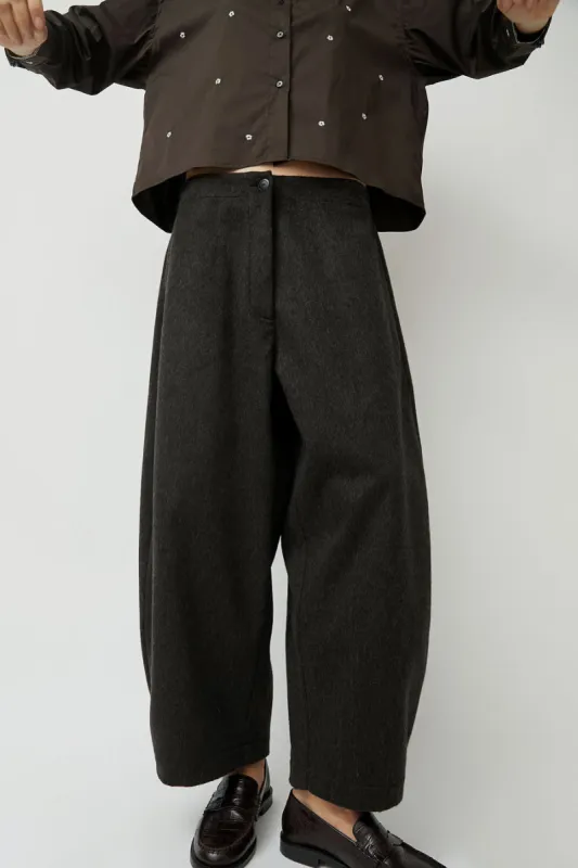 CORDERA Wool Curved Pants in Java sold by No. 6