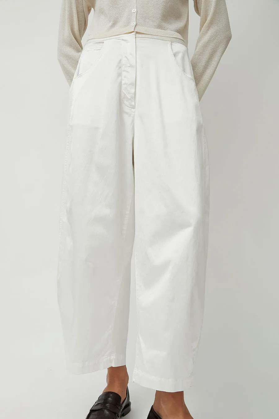 CORDERA Satin Curved Pants in White sold by No. 6 product image thumbnail 3