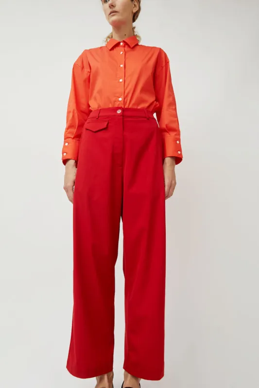 CORDERA Tailoring Pocket Pants in Red sold by No. 6