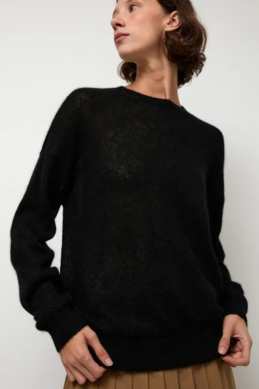 6397 Gauzy Crew in Black sold by No. 6