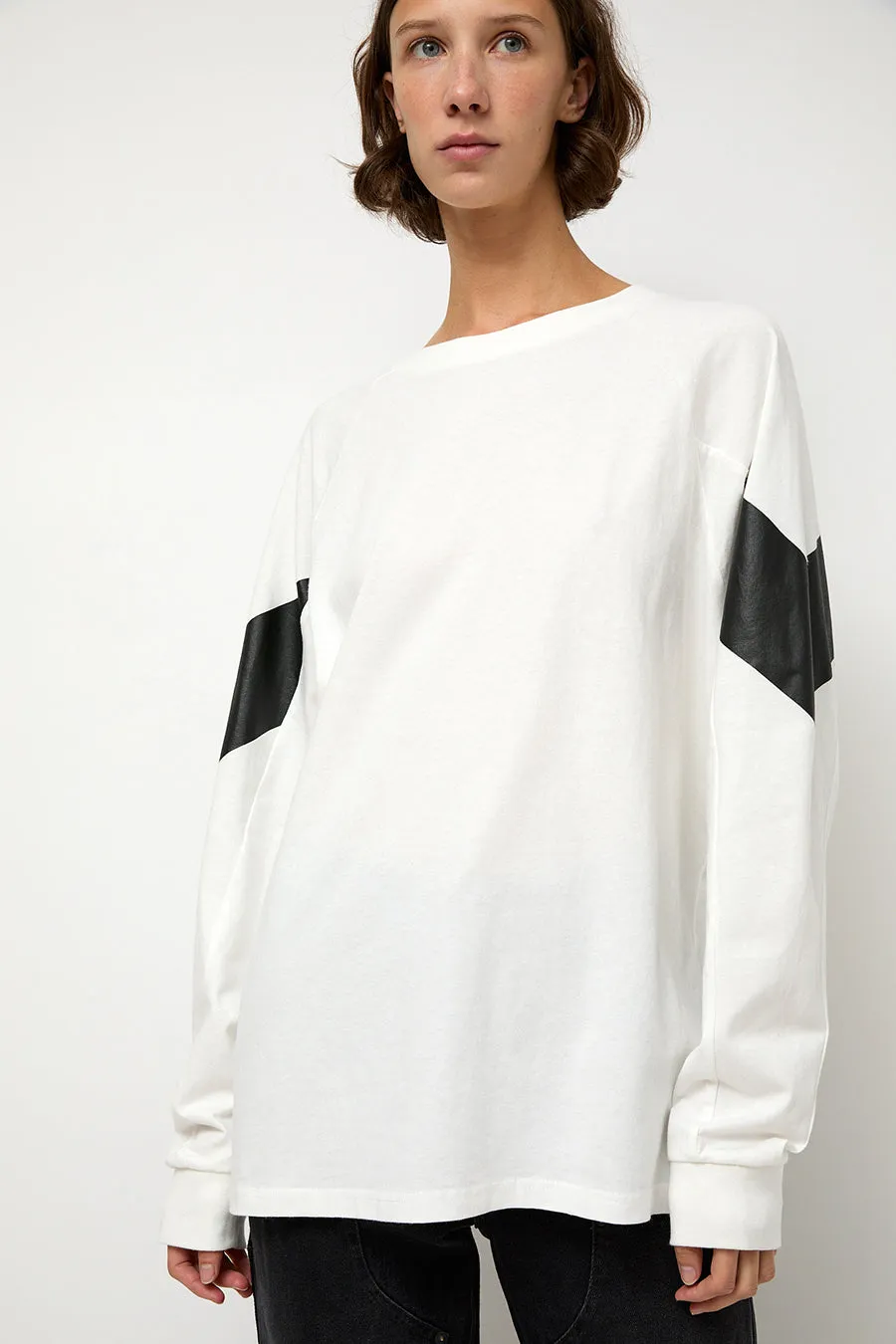 6397 Chevron Raglan Tee in White sold by No. 6