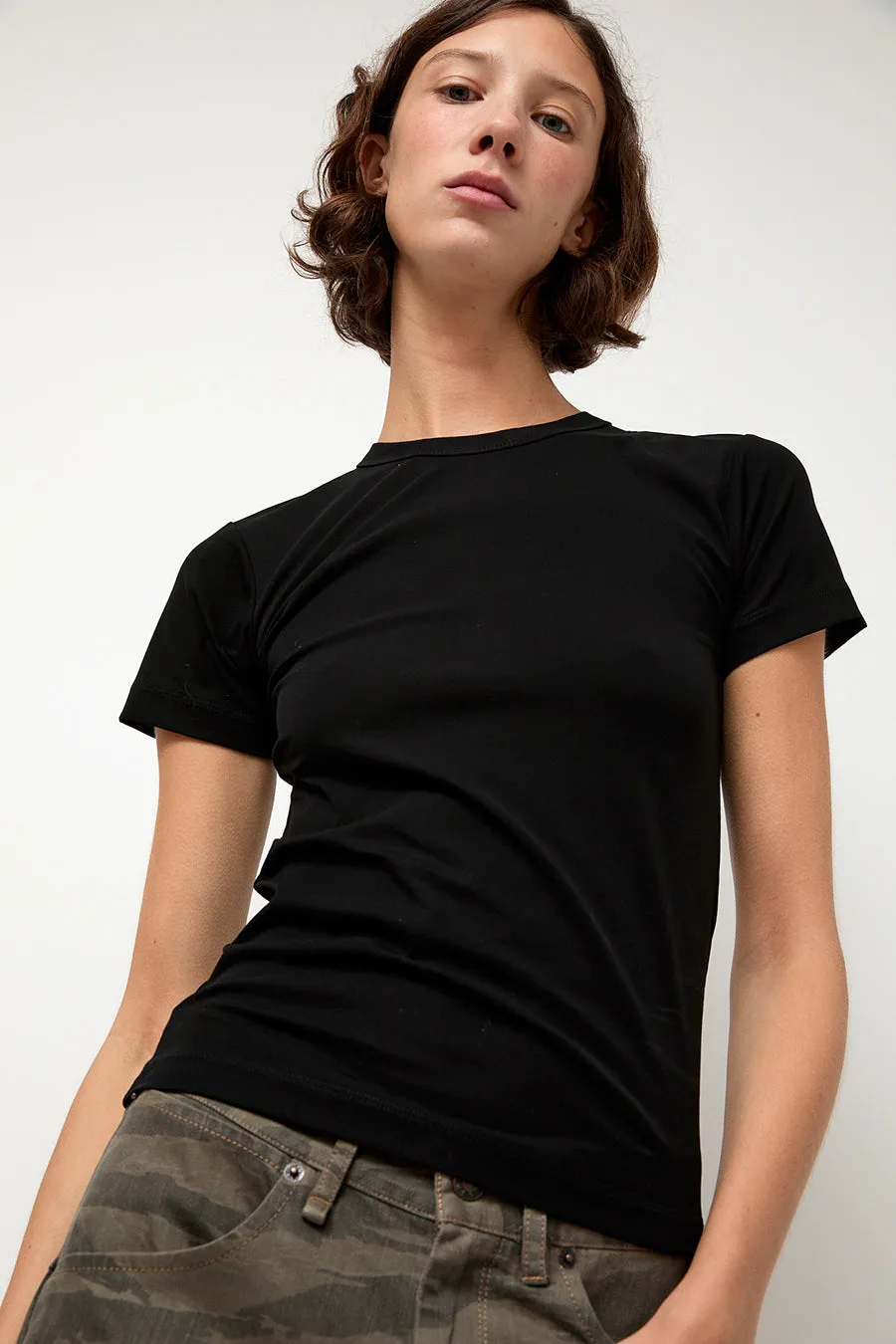 6397 Shrunken Tee in Black sold by No. 6