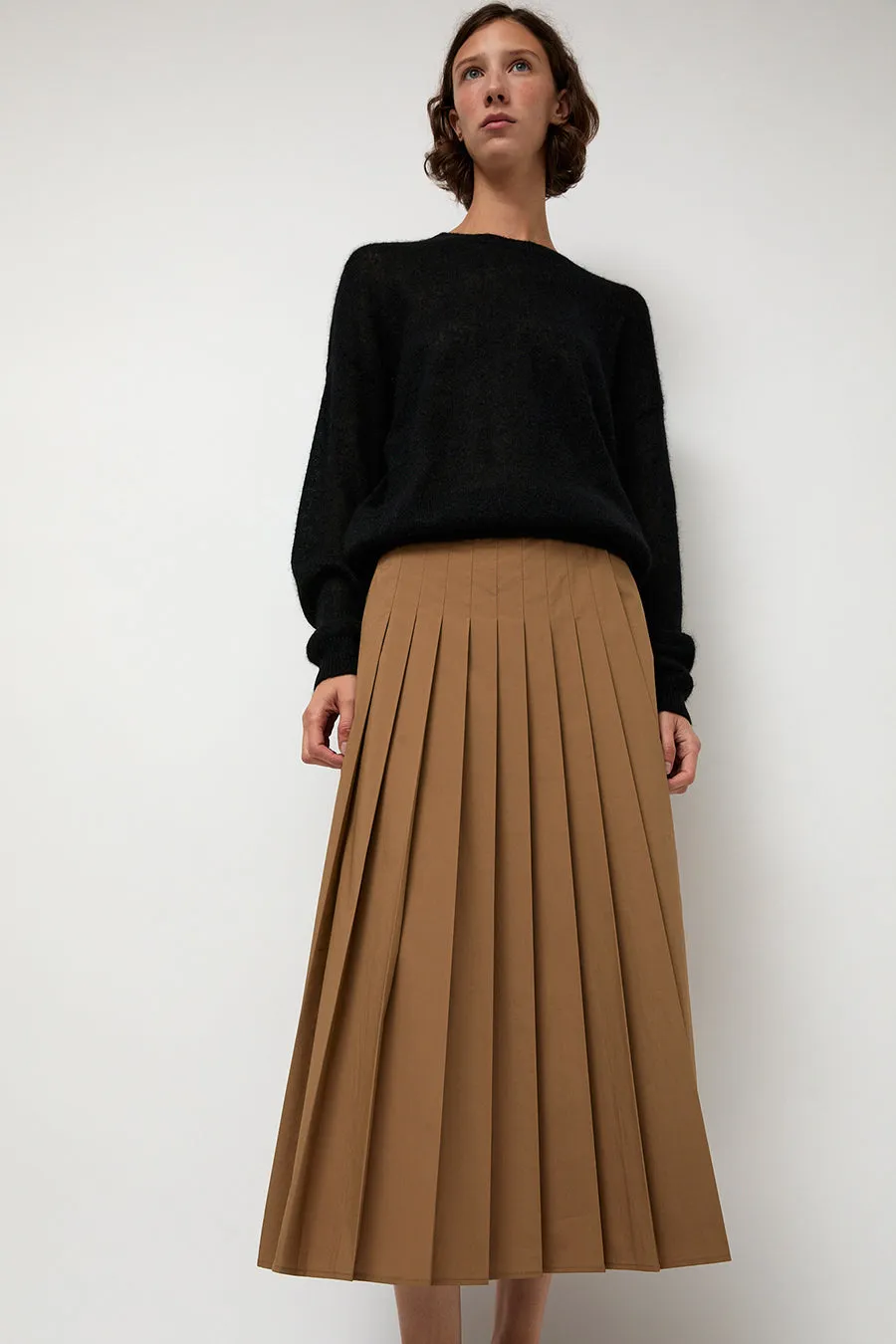 6397 Pleated Wrap Skirt in Khaki sold by No. 6