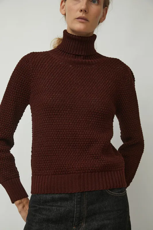 M Patmos Gabe Turtleneck in Berry sold by No. 6