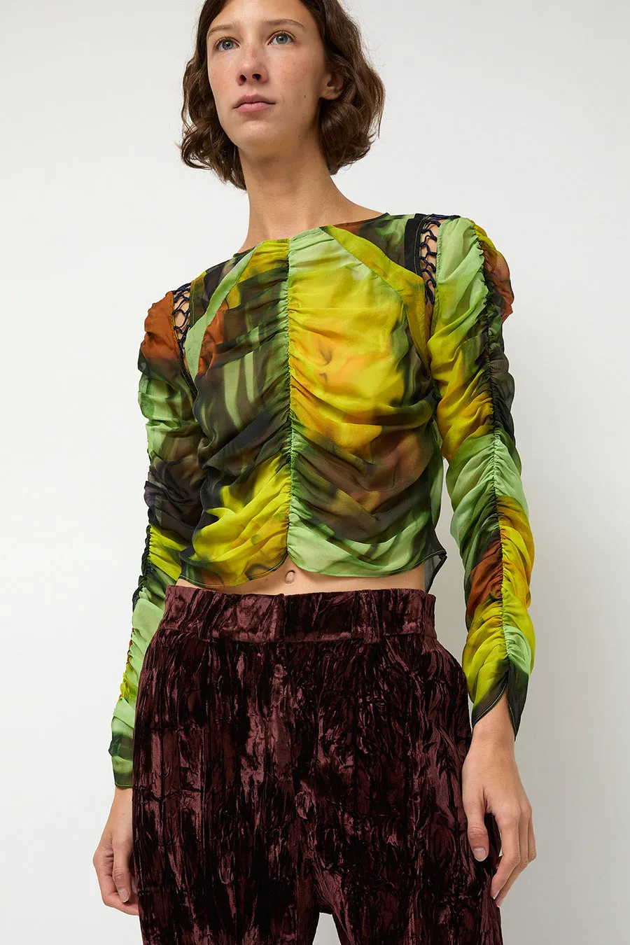 Collina Strada Gathered Delilah Top in Melting Bloom sold by No. 6