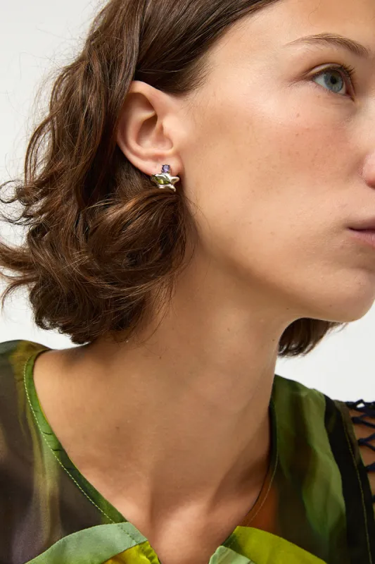 Collina Strada Stella Studs in Olive Amethyst sold by No. 6
