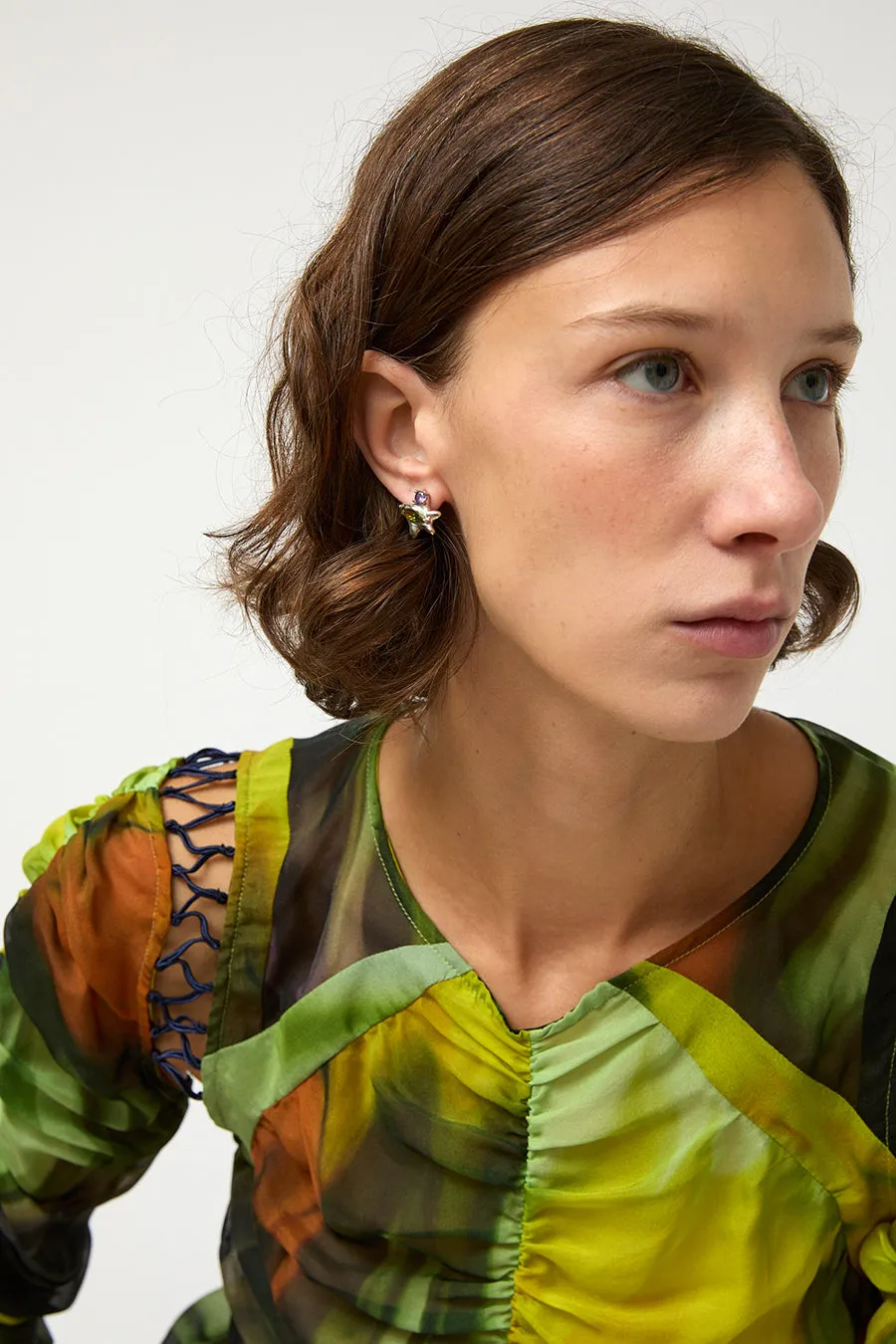 Collina Strada Stella Studs in Olive Amethyst sold by No. 6 product image thumbnail 2