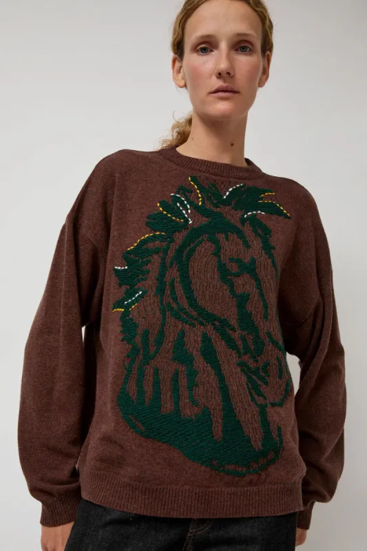 Henrik Vibskov Horse Head Knit Jumper in Brown Horse Head sold by No. 6