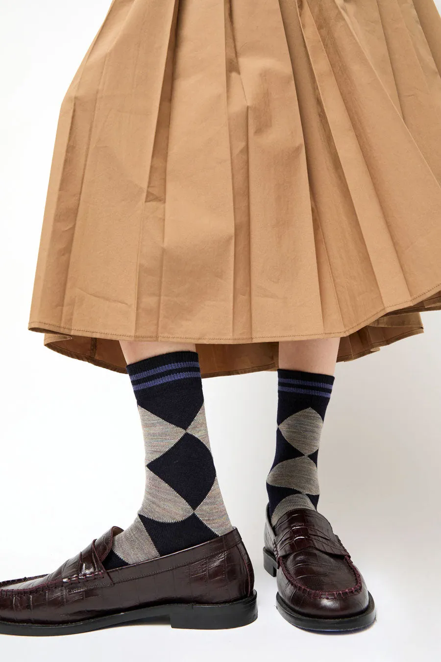 Rue Blanche Diamond Socks in Navy sold by No. 6 product image thumbnail 3