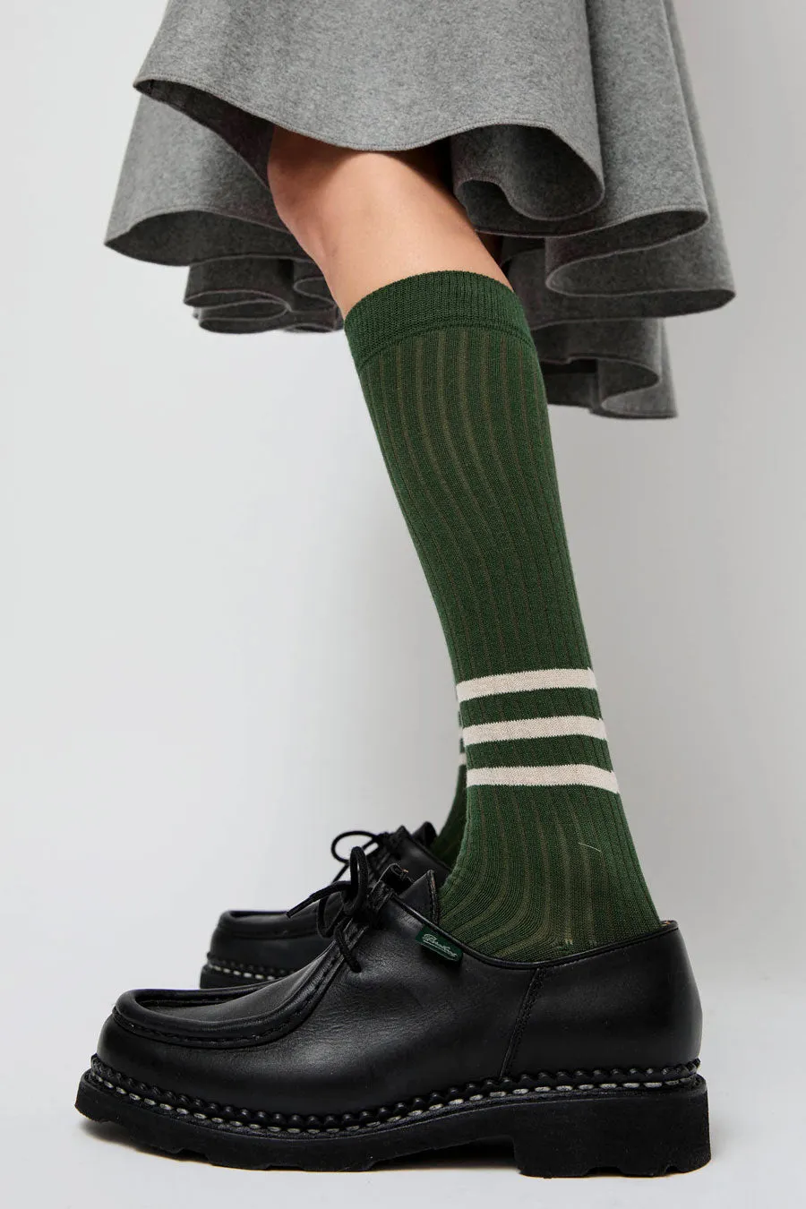 Rue Blanche Striped Socks in Pine sold by No. 6 product image thumbnail 3