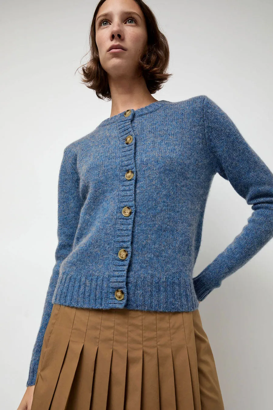 Rue Blanche Scottish Cardigan in Greekblue sold by No. 6