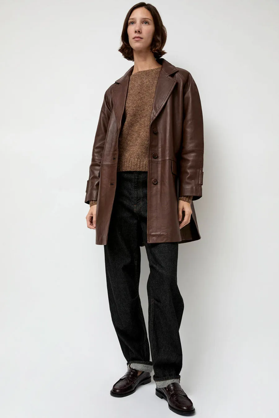 Rue Blanche Leather Coat in Brown sold by No. 6 product image thumbnail 2