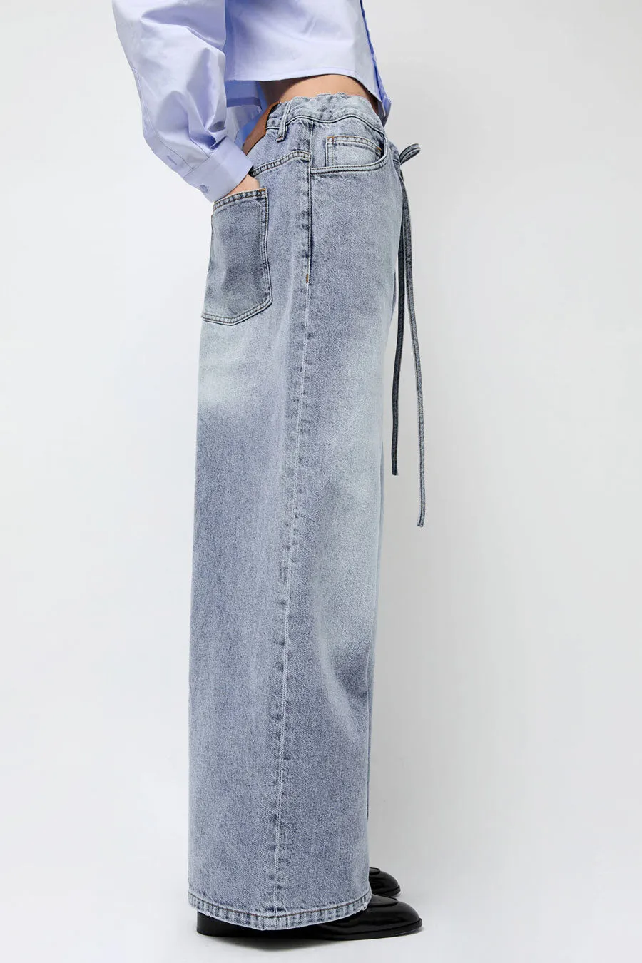 Highlight Studio Denim Sharing Pants in Light Blue sold by No. 6 product image thumbnail 3