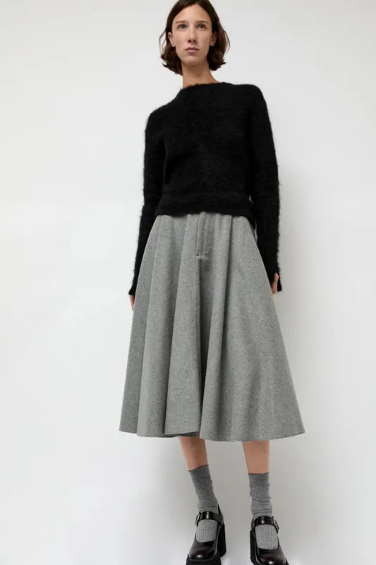 Highlight Studio Wool Mid Flared Skirt in Gray sold by No. 6