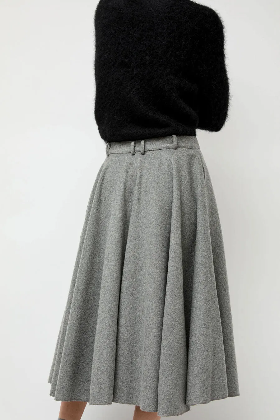 Highlight Studio Wool Mid Flared Skirt in Gray sold by No. 6 product image thumbnail 4