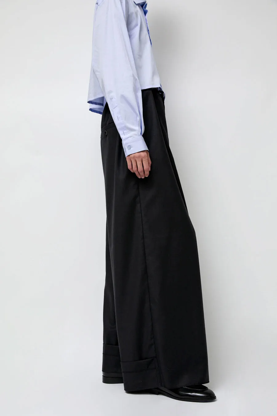 Highlight Studio Virgin Wool Tailored Shared Pants in Black sold by No. 6 product image thumbnail 3