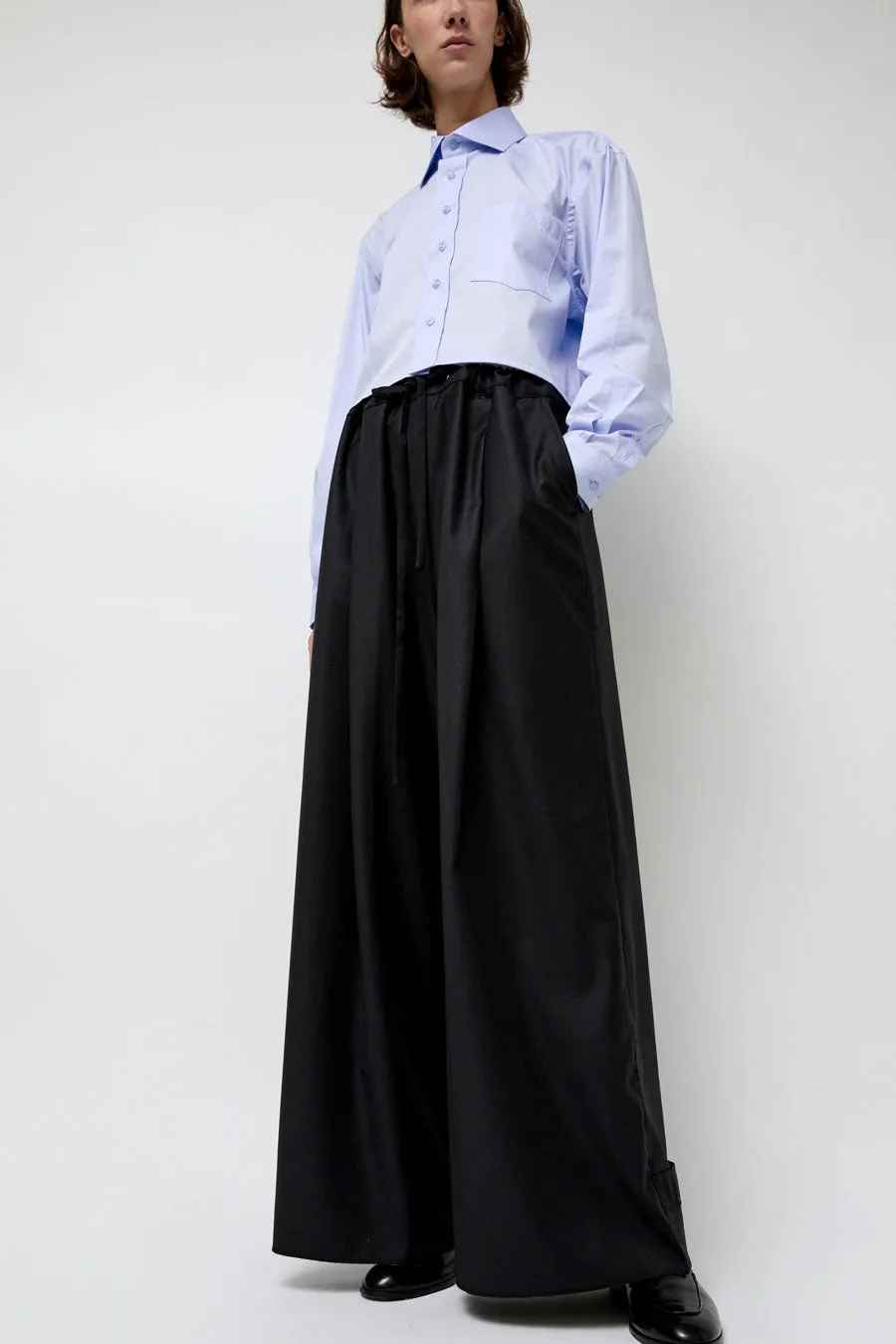 Highlight Studio Virgin Wool Tailored Shared Pants in Black sold by No. 6