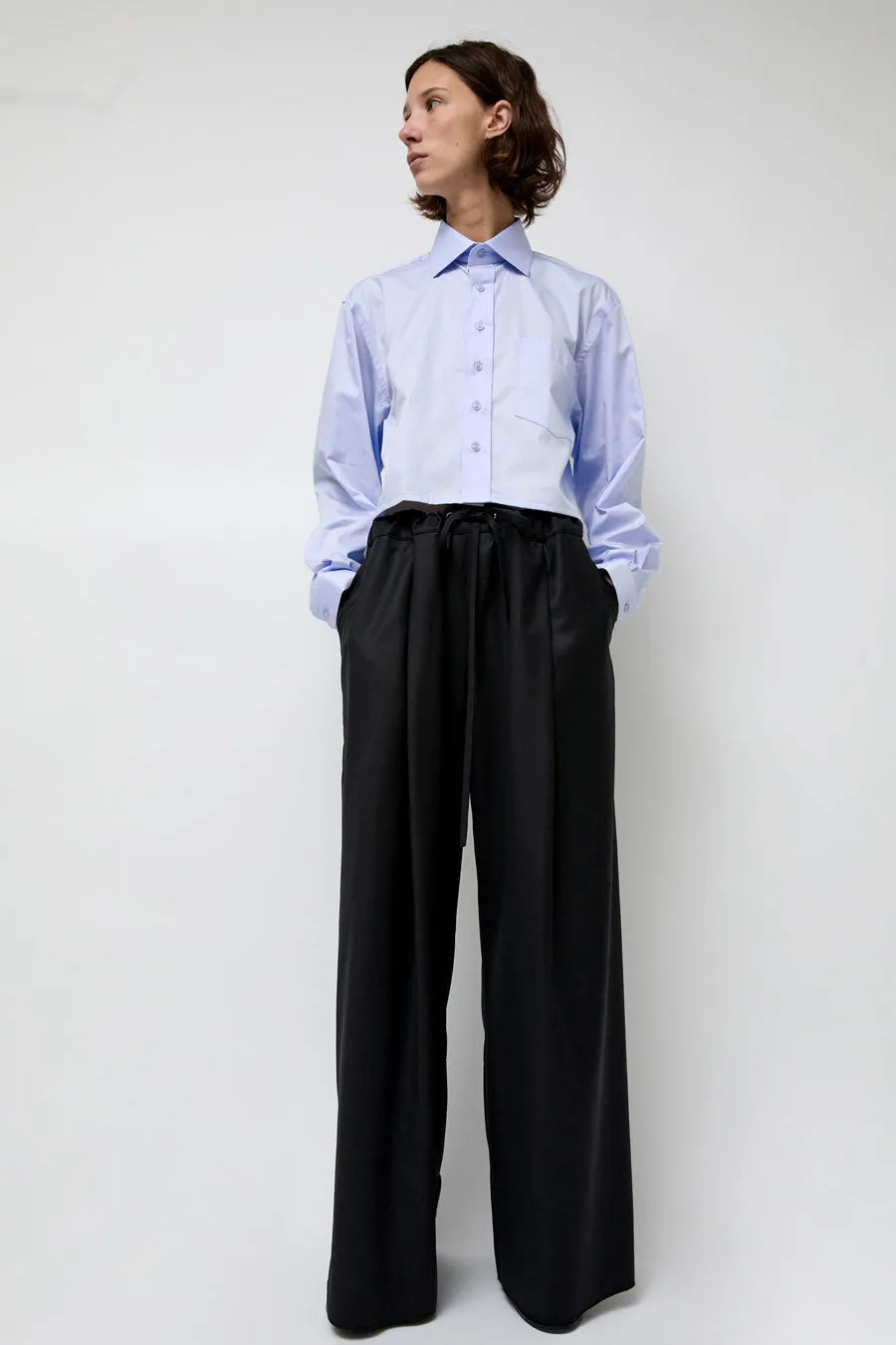 Highlight Studio Blue Poplin Crop Shirt in Light Blue sold by No. 6 product image thumbnail 2