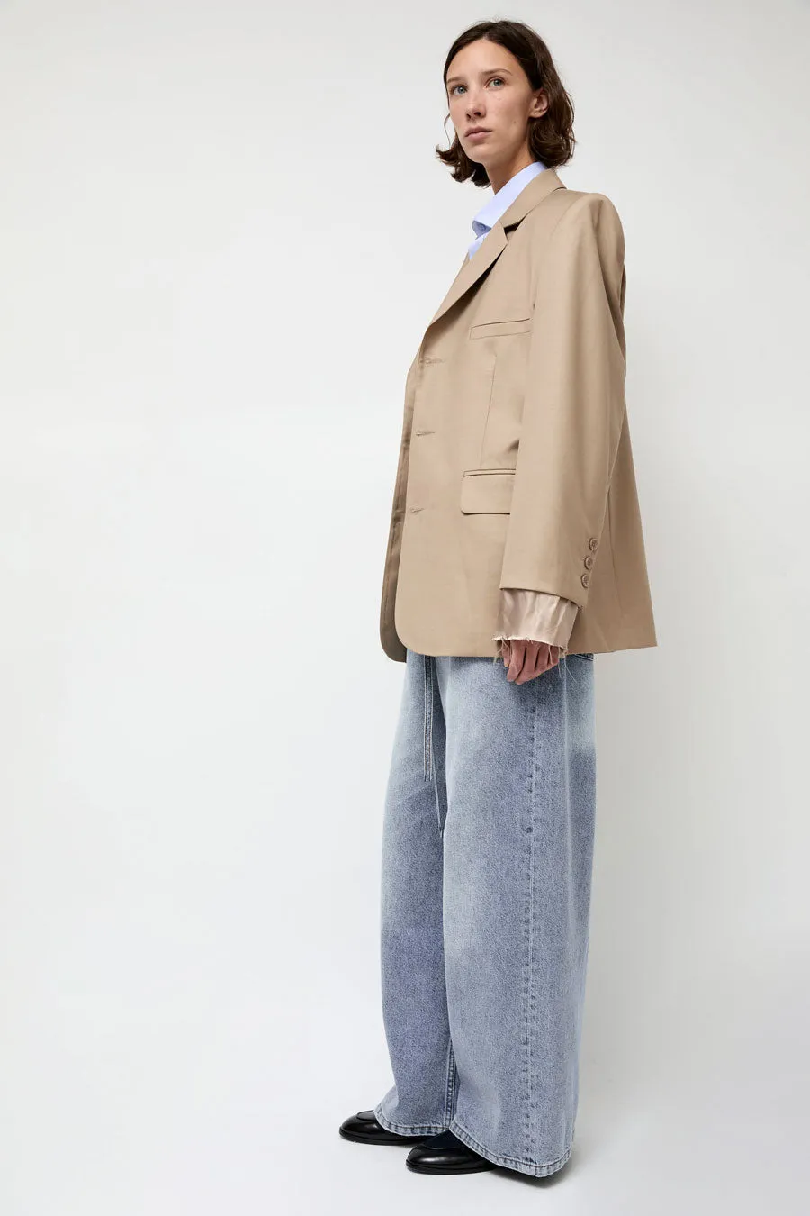 Highlight Studio Virgin Wool Single Breasted Blazer in Beige sold by No. 6 product image thumbnail 5