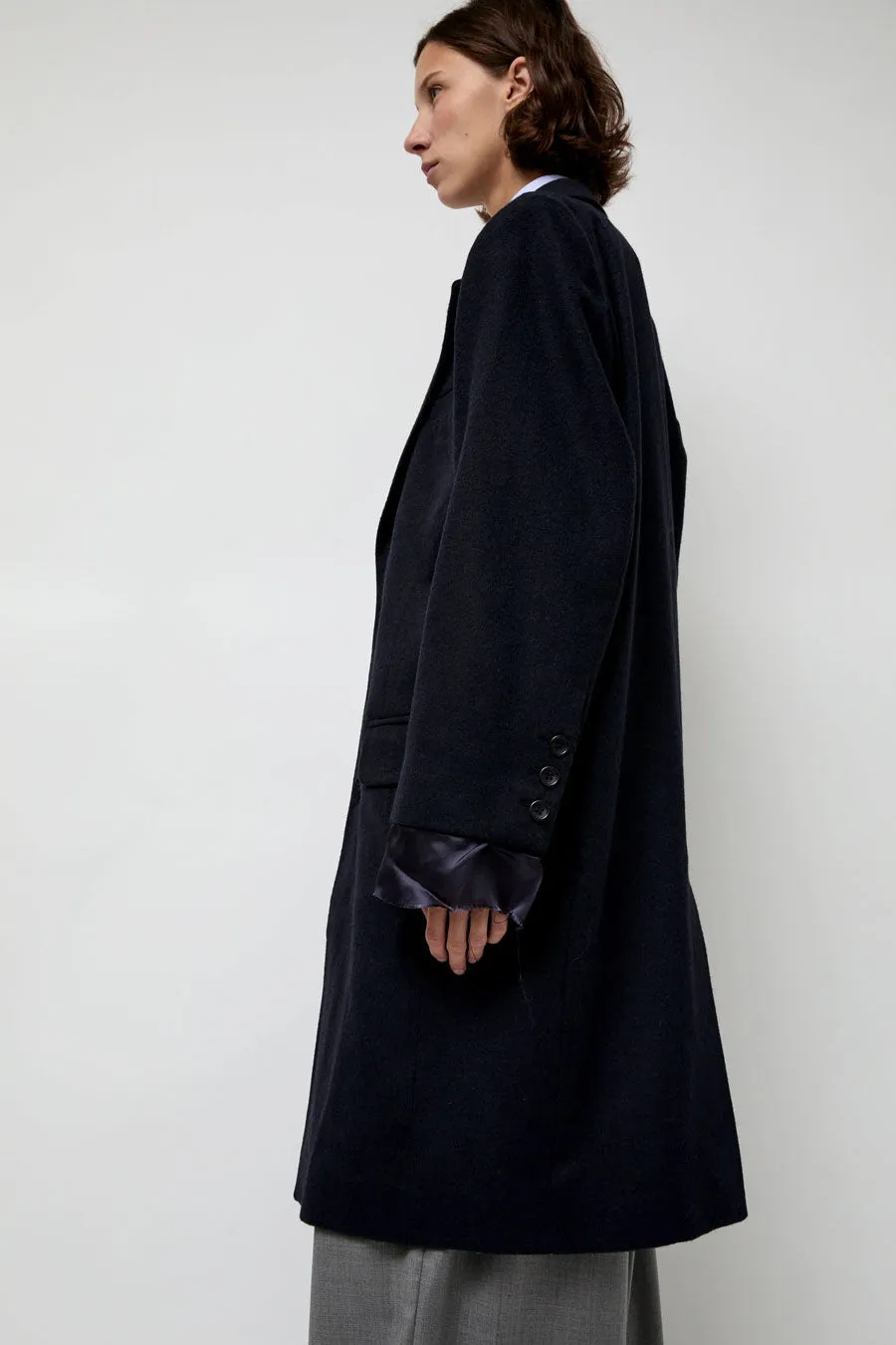 Highlight Studio Wool Single Breasted Coat in Navy sold by No. 6 product image thumbnail 3