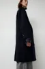 Highlight Studio Wool Single Breasted Coat in Navy sold by No. 6