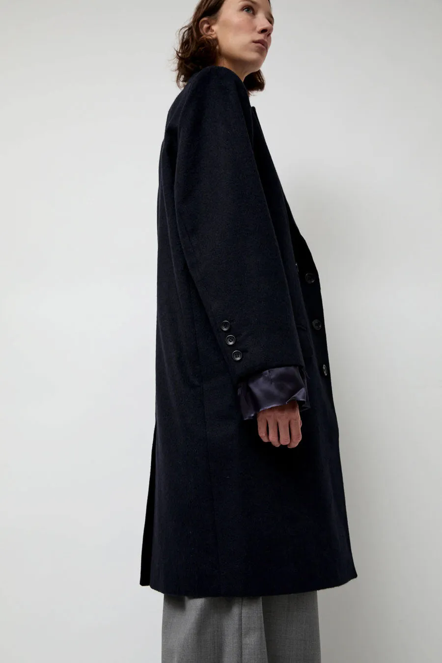 Highlight Studio Wool Single Breasted Coat in Navy sold by No. 6 product image thumbnail 4