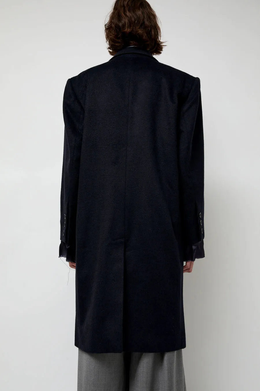 Highlight Studio Wool Single Breasted Coat in Navy sold by No. 6 product image thumbnail 5