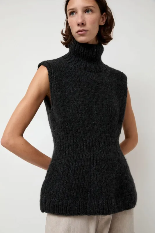 Lauren Manoogian Handknit Peplum Shell in Ink sold by No. 6