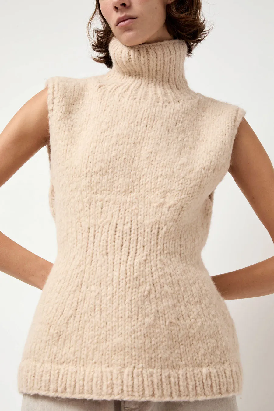 Lauren Manoogian Handknit Peplum Shell in Alabaster sold by No. 6 product image thumbnail 3