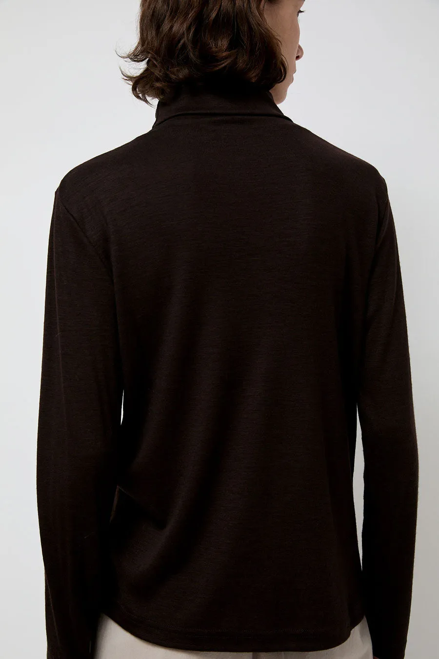 Black Crane Wool Turtle Neck in Cacao sold by No. 6 product image thumbnail 5