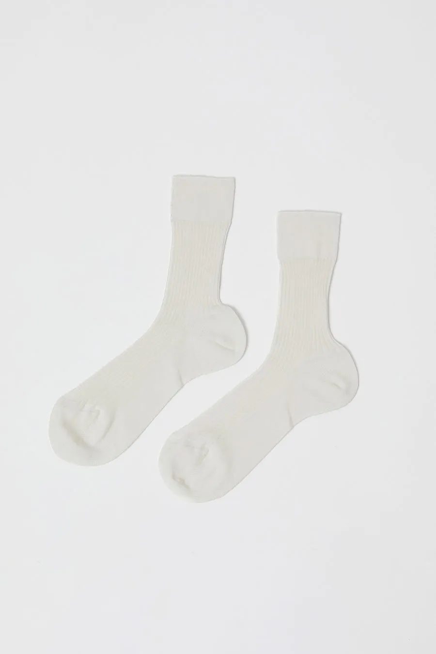 Maria La Rosa Ribbed Mid Calf Bio Cotton Socks in Off White sold by No. 6 product image thumbnail 3