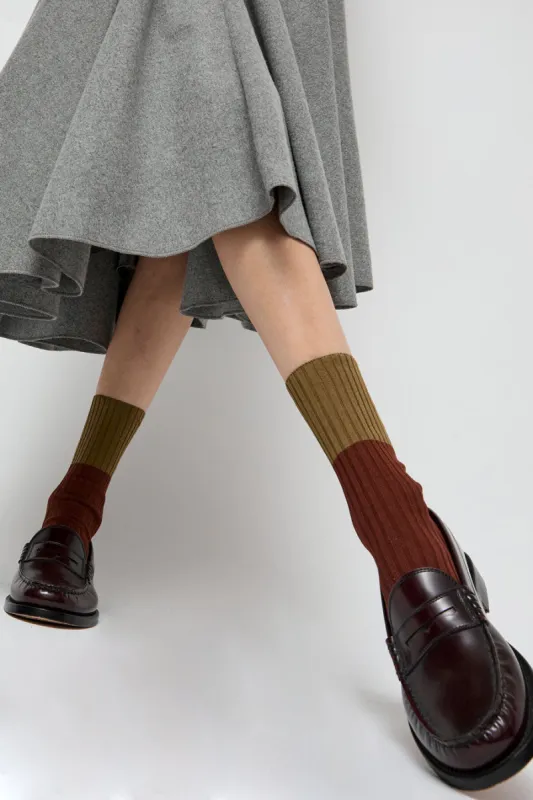 Maria La Rosa Bitone Cotton Socks in Cocco sold by No. 6