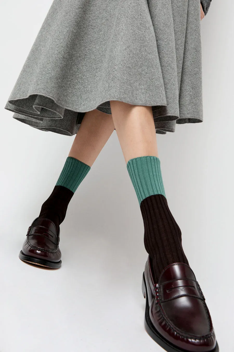 Maria La Rosa Bitone Cotton Socks in Dark Brown sold by No. 6 product image thumbnail 2