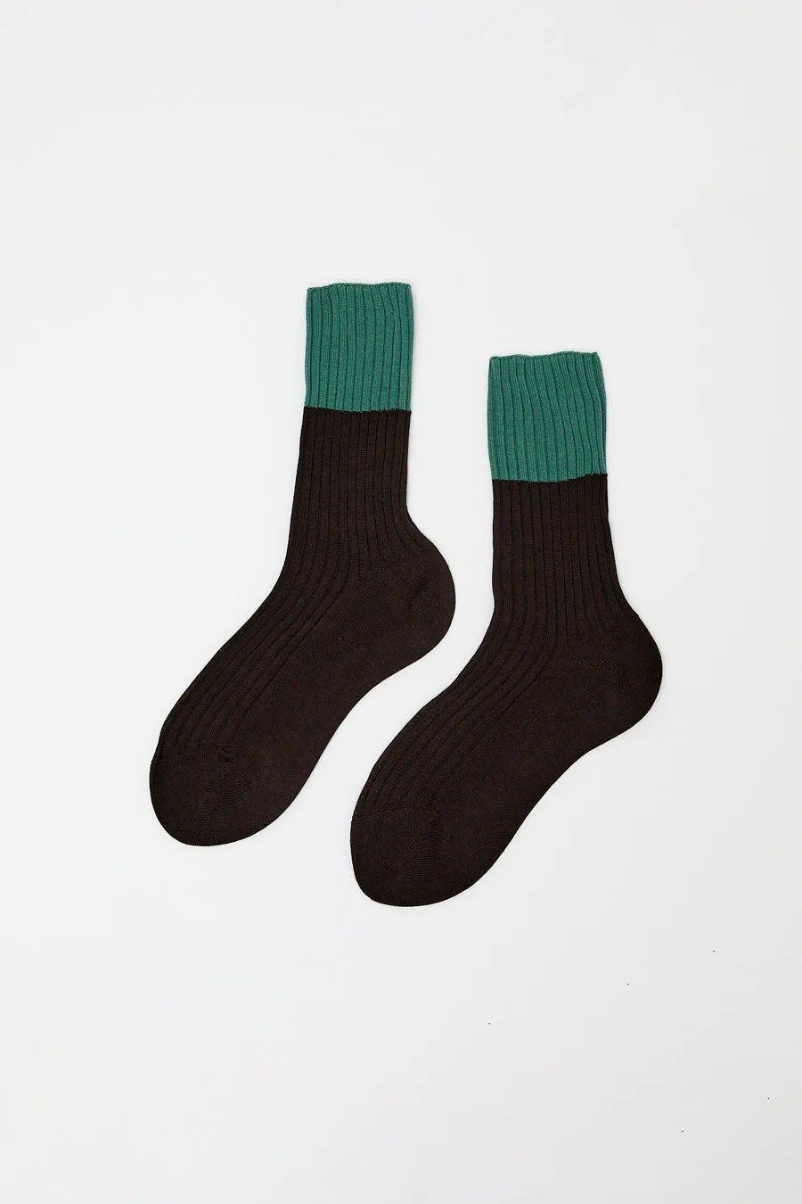 Maria La Rosa Bitone Cotton Socks in Dark Brown sold by No. 6 product image thumbnail 3
