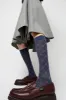 Maria La Rosa Knee High Clover Patterned Socks in Bluette sold by No. 6