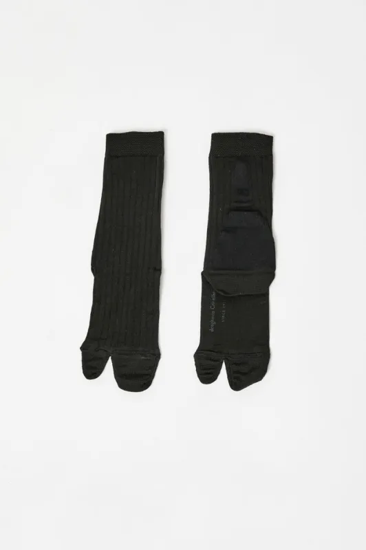 Drogheria Crivellini Viscose Tabi Socks in Black sold by No. 6