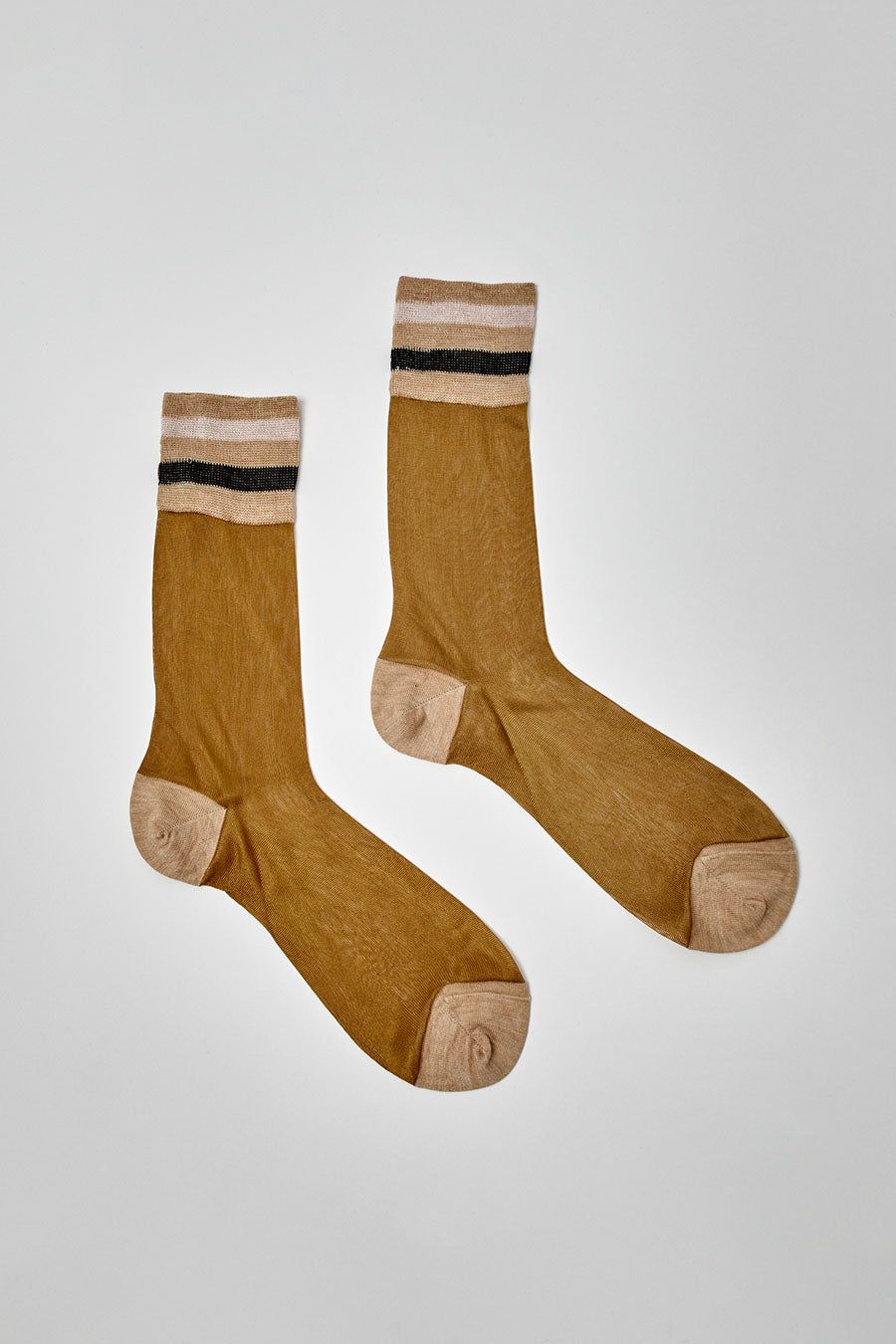 Maria La Rosa Crystal Sheer Socks in Sand sold by No. 6 product image thumbnail 4