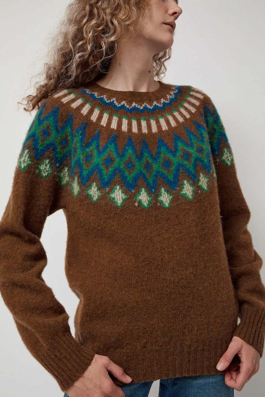 HOWLIN' Future Fantasy Fairisle Sweater in Nut sold by No. 6