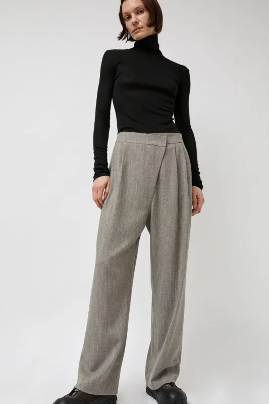 Amomento Wool Tweed Wrap Pants in Grey sold by No. 6
