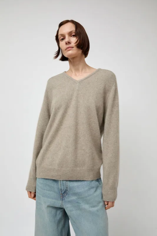 Amomento V-Neck Knit in Beige sold by No. 6
