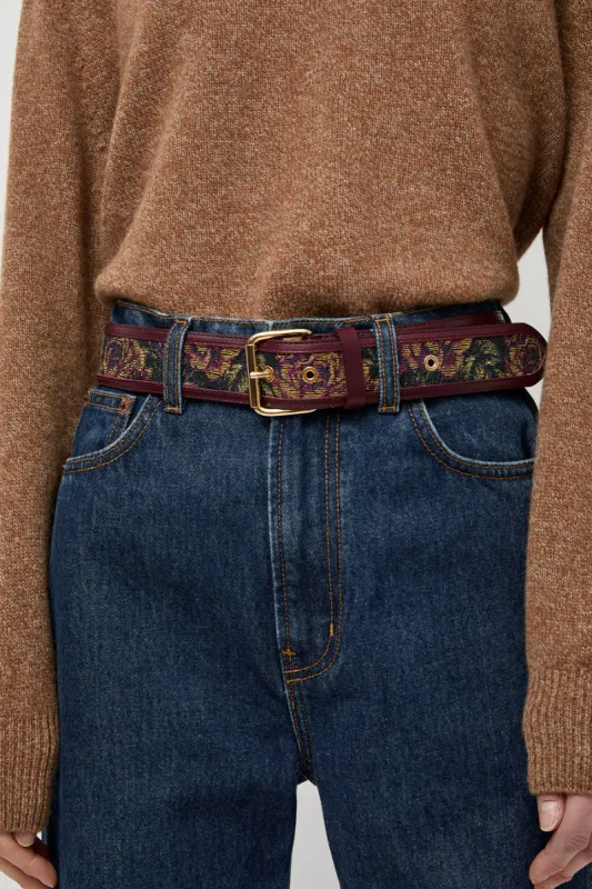 Herbert Frere Soeur La Hydra Chic Belt in Kanin and Bordeaux sold by No. 6