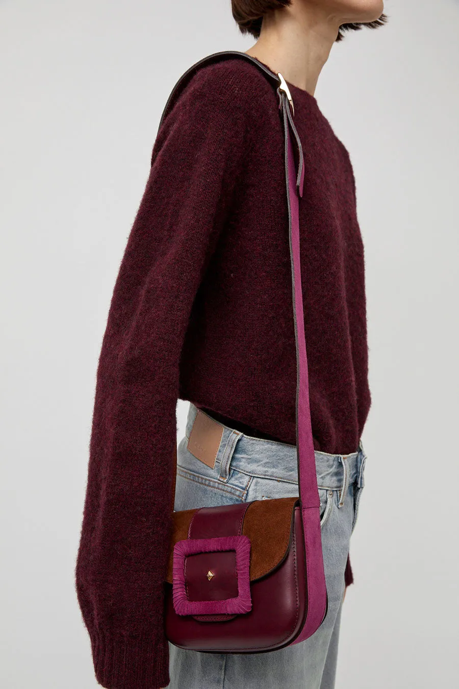 Herbert Frere Soeur Le June Bi-Mat Bag in Bordeaux and Choco Camp and Cardinal sold by No. 6 product image thumbnail 3