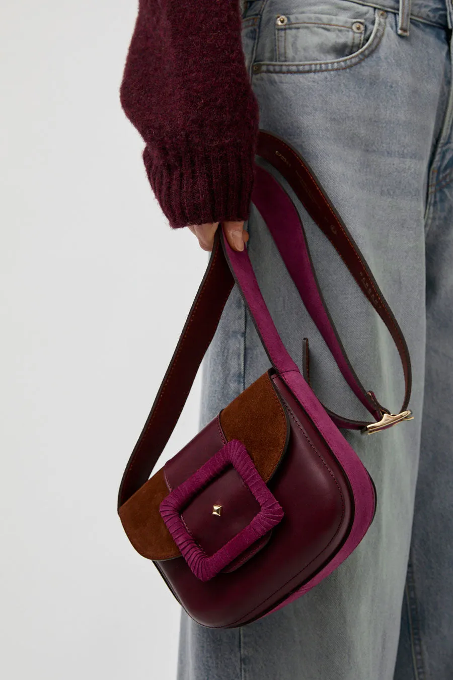 Herbert Frere Soeur Le June Bi-Mat Bag in Bordeaux and Choco Camp and Cardinal sold by No. 6 product image thumbnail 4