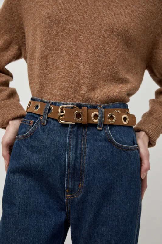 Herbert Frere Soeur La Grande Keller Velours Belt in Tobacco sold by No. 6