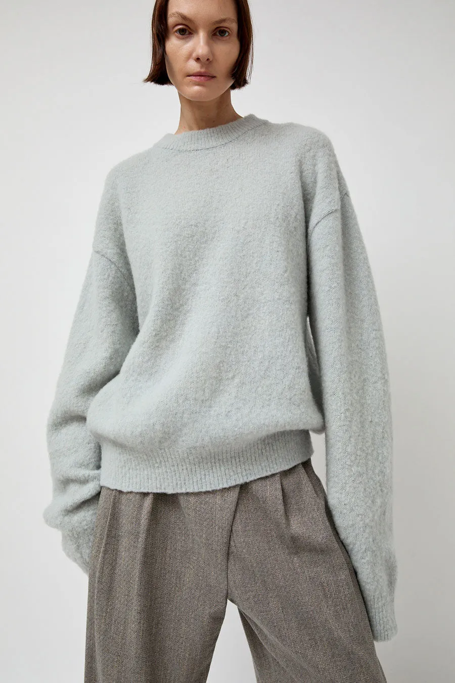 Amomento Fluffy Long Sleeve Pullover in Light Grey sold by No. 6