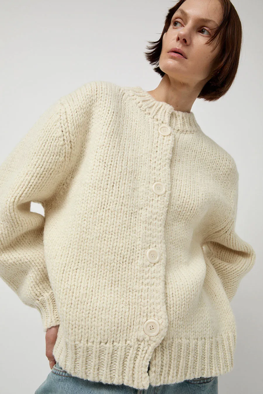 Amomento Hand Knitted Cardigan in Ecru sold by No. 6